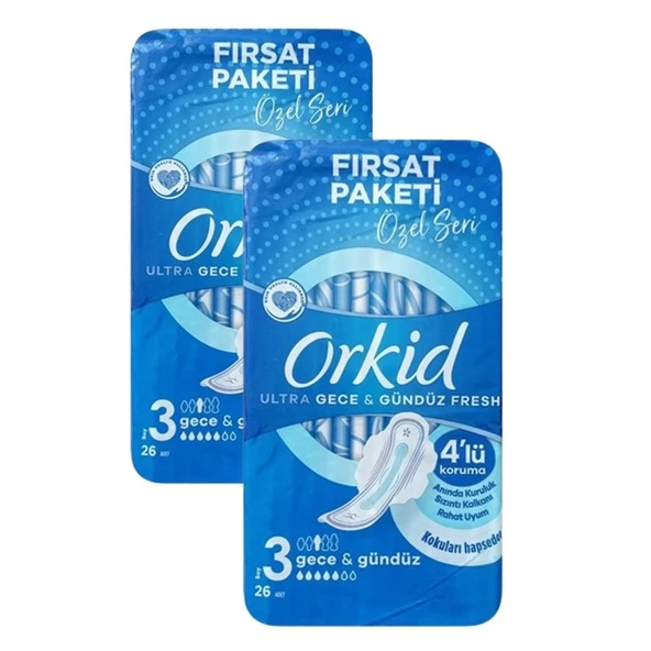 Orkid Özel Seri Gece& Gündüz Fresh 52'li Hijyenik Ped