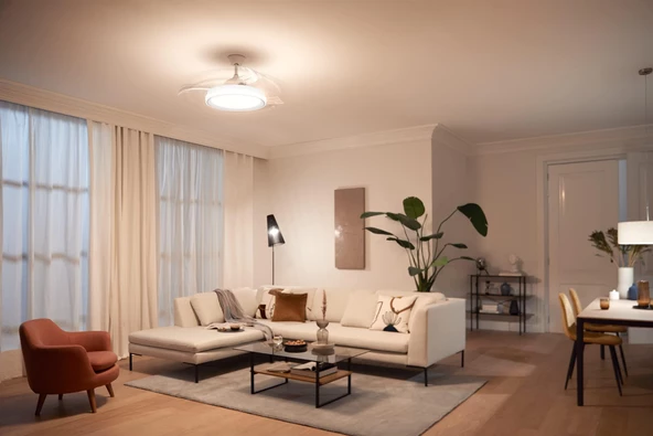 Philips Bliss Tavan Vantilatörü Açılır/Kapanır Kanatlı, Kumandalı, Sarı/Beyaz Işık - 3