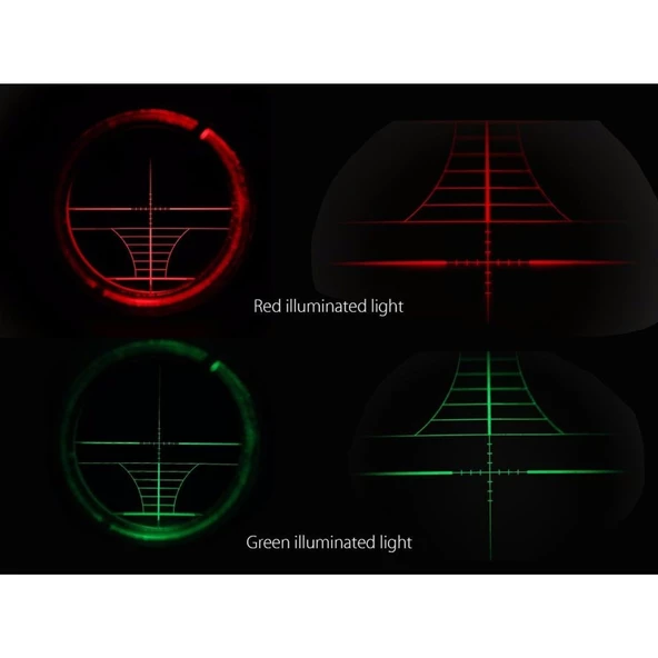 3-9X50Aoeg Çıft Işıklı Retikül Optik Görüş Kapsamlı Zoomlu Tüfek Dürbün(B)