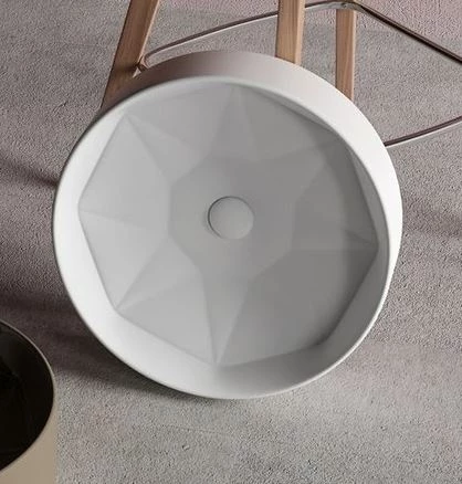 Diamente 42 Cm Lavabo Parlak Beyaz Lucco Tezgah Üstü - 2