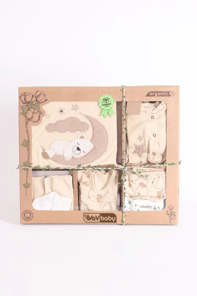 Organik Hastane Çıkışı 10lu Uyuyan Ayıcık - Ekru - 2