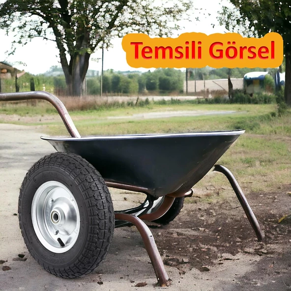 Yük Taşıma Tekeri El Arabası Bilyeli Rulmanlı Havalı Dubleks 350X70 Mm Yapar Çelik Jant Tekerlek - 4