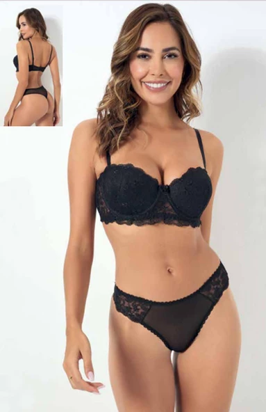 Dode Flora 2085 Dantelli Desteksiz Brode Sütyen Takımı Godewo - 2