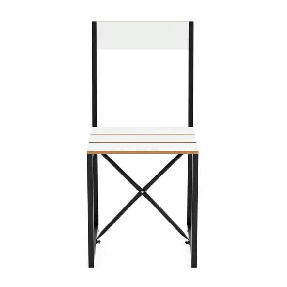 Eportatif Katlanır 4 Kişilik Mutfak Masa Sandalye Takımı Beyaz 1416 - 7