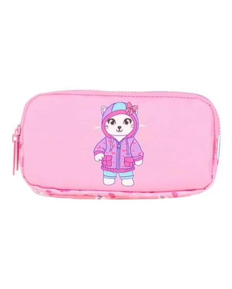 Kaukko Kids 3 Bölmeli Kalem Çantası Rubber Cat L8153