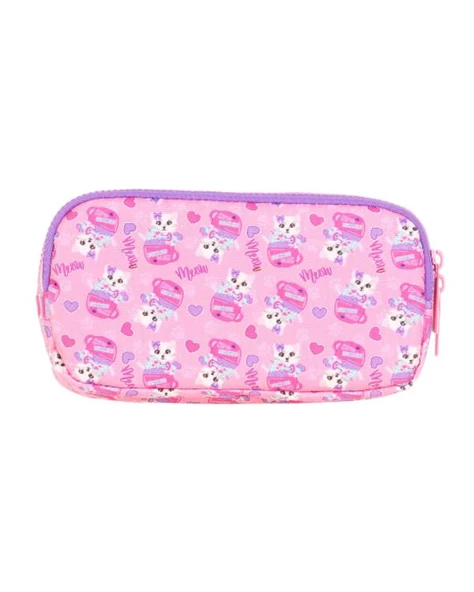 Kaukko Kids 3 Bölmeli Kalem Çantası Rubber Cat L8153 - 3