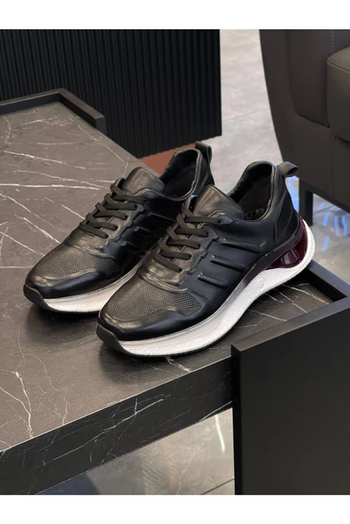 Luizpauloshoes LUIZ PAULO 1011/1  SİYAH EVA TABAN HAKİKİ DERİ ERKEK SNEAKERS - 2