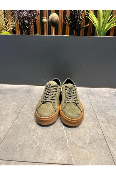 Luizpauloshoes LUİZ PAULO 4226 HAKİ NUBUK HAKİKİ DERİ ERKEK SNEAKERS - 3