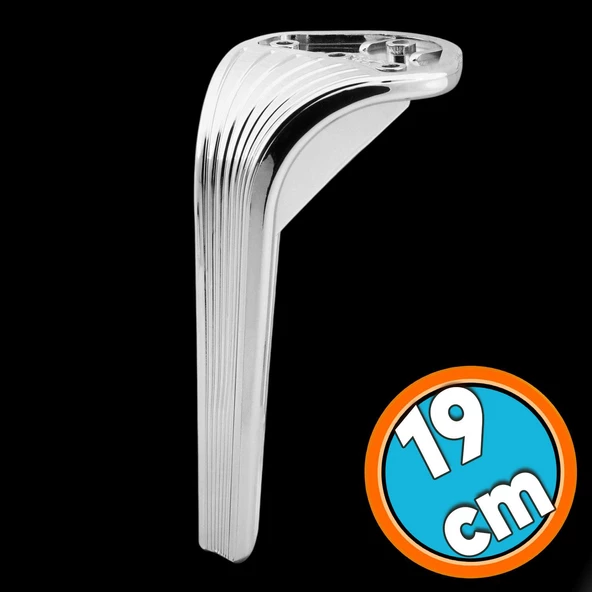 Mobilya Kanepe Sehpa TV Ünitesi Koltuk Ayağı 19 cm Parlak Krom Baza Ayak ürün görseli