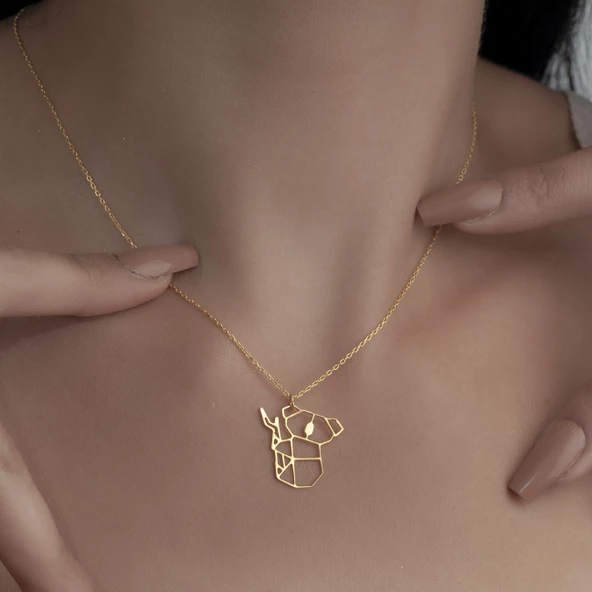 925Ayar Gümüş Origami Panda Yavrusu Figürlü Kolye Özel Tasarım - Resim 6