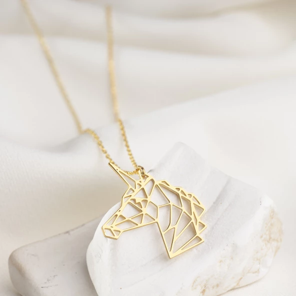 925 Ayar Gümüş Unicorn  Figürlü Kolye - Resim 8