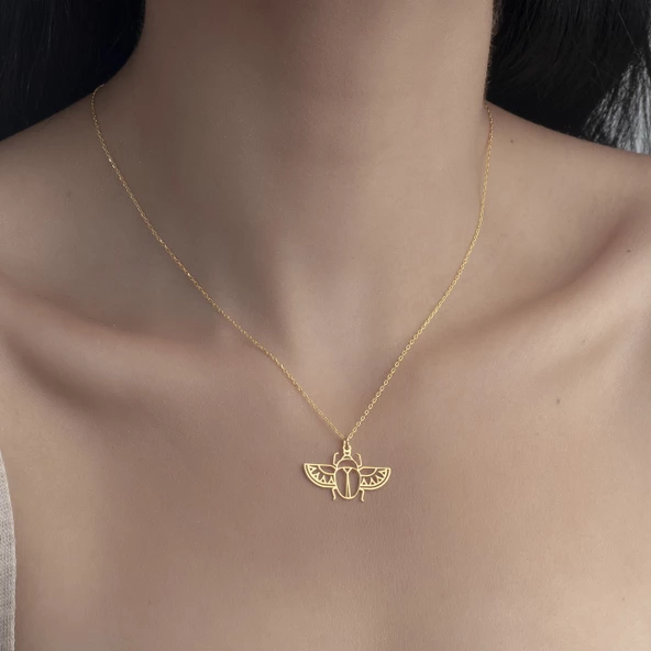 925Ayar Gümüş Origami Uğur Böceği Figürlü Kolye Özel Tasarım - Resim 2