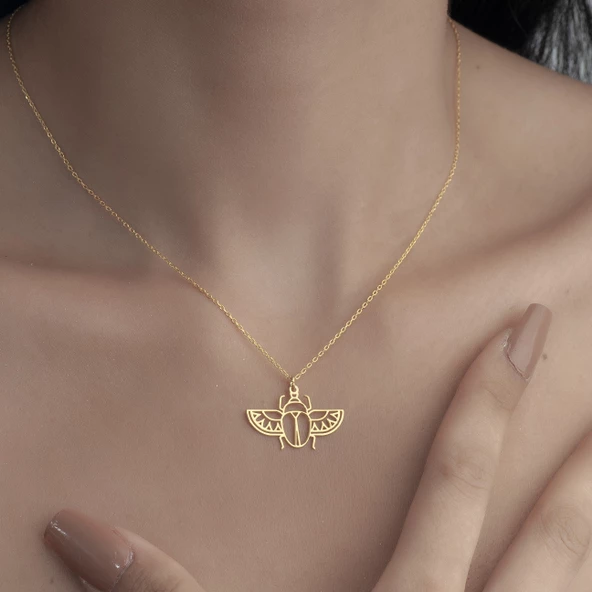 925Ayar Gümüş Origami Uğur Böceği Figürlü Kolye Özel Tasarım - Resim 7