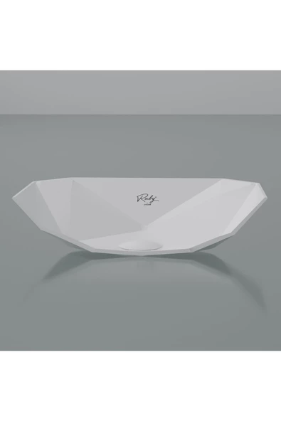 RB040 Ruby Tezgah Üzeri Lavabo 40x40 cm  İnci Mat Beyaz - 4