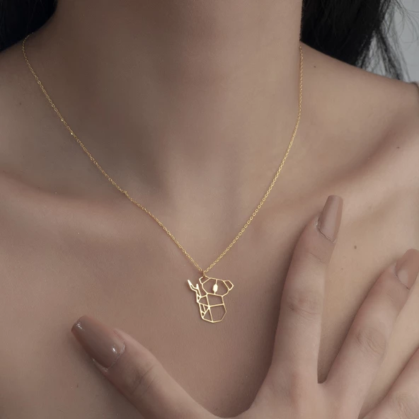 925Ayar Gümüş Origami Panda Yavrusu Figürlü Kolye Özel Tasarım - Resim 7