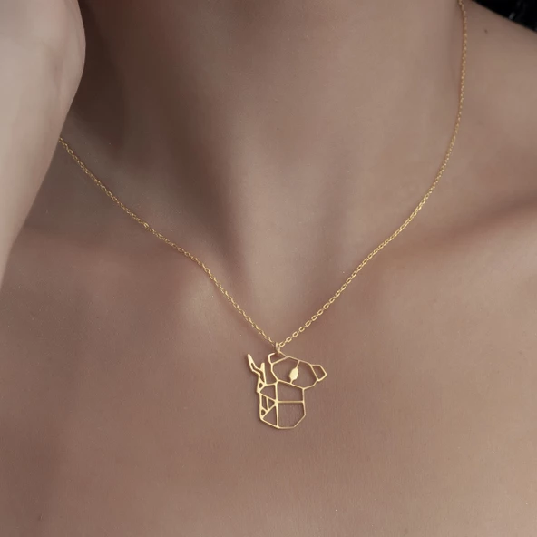 925Ayar Gümüş Origami Panda Yavrusu Figürlü Kolye Özel Tasarım - Resim 4