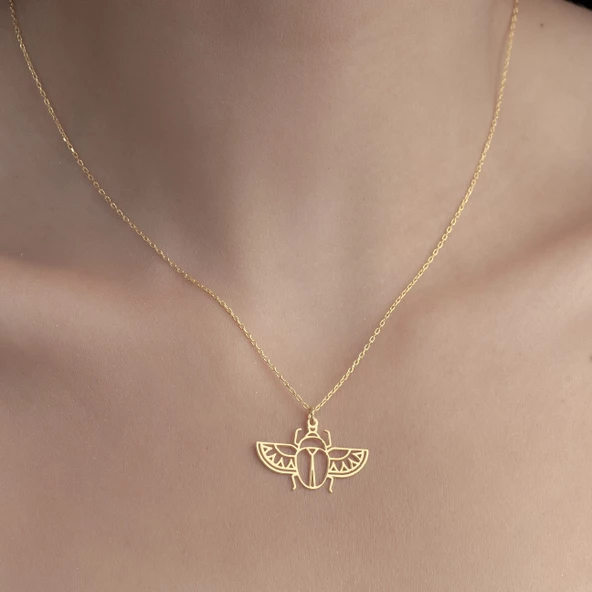 925Ayar Gümüş Origami Uğur Böceği Figürlü Kolye Özel Tasarım ürün görseli 1