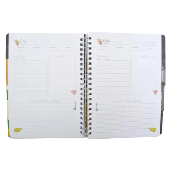 Gıpta Sert Kapak Spiralli 20X28 120 Yaprak Tarif Defteri (7295) - 4