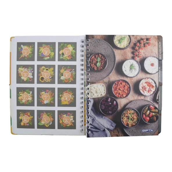 Gıpta Sert Kapak Spiralli 20X28 120 Yaprak Tarif Defteri (7295) - 2