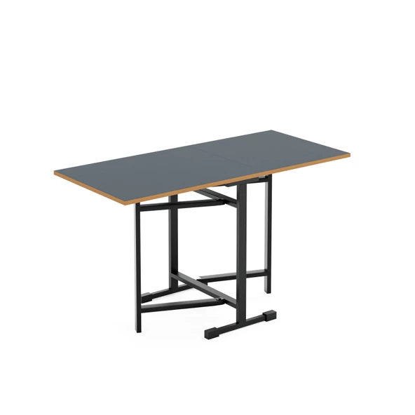 Eportatif Katlanır 4 Kişilik Mutfak Masa Sandalye Takımı Füme 1417 - Resim 5