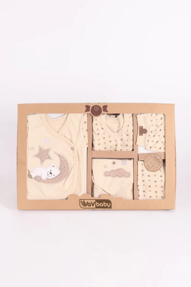 Organik Hastane Çıkışı 8li Sleepy Bear Ekru - 2