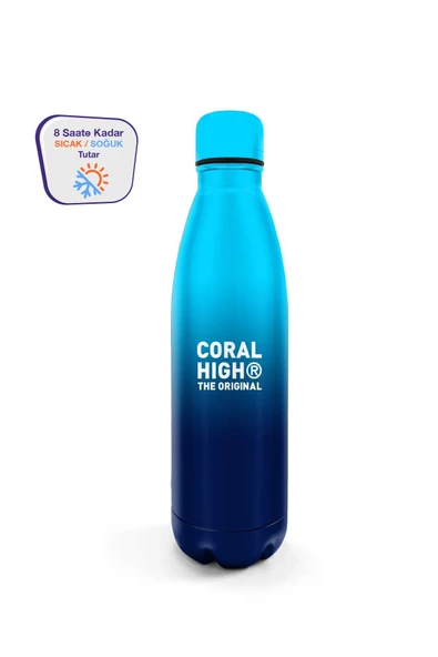 Coral High Mavi Lacivert Renk Geçişli Çelik Termos 500 ml