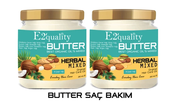 E2'quality Butter Saç Bakım Yağı İkili Paket 210 ml x 2 Adet