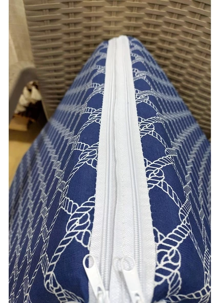 1 Adet Komutan Arkalıklı Sandalye Minderi, Extra Kalın (Kalınlık 5cm)-Denizci Lacivert - 2