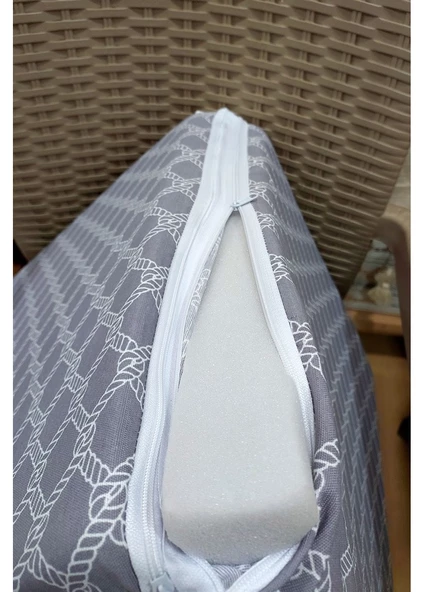 1 Adet Komutan Arkalıklı Sandalye Minderi, Extra Kalın (Kalınlık 5cm)-Denizci Gri - 3