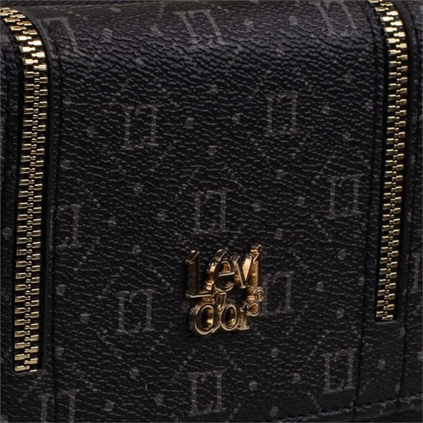 Levidor Siyah Fermuar Detaylı Monogram Kadın Cüzdan - 2