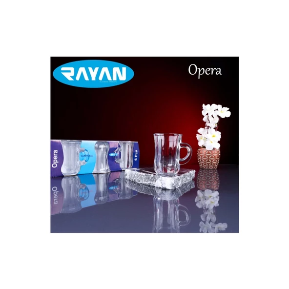 Rayan Opera 6'lı Kulplu Çay Bardağı