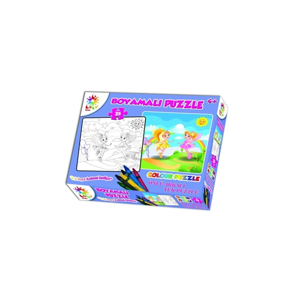 Boyamalı Puzzle Kız Ön Arka