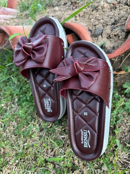 Şerit Detaylı  Fiyonklu Üst Kalite  Terlik - 4