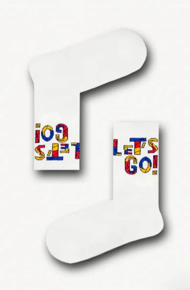 Littlehappiness70 Unisex Yetişkin Let's Go Kolej Çorap