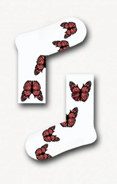 Littlehappiness70 Unisex Yetişkin Kelebek Kolej Çorap