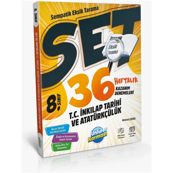 Ünlüler Karması 8. Sınıf T.C.İnkılap tarihi ve atatürkçülük 36 Haftalık Kazanım Denemeleri
