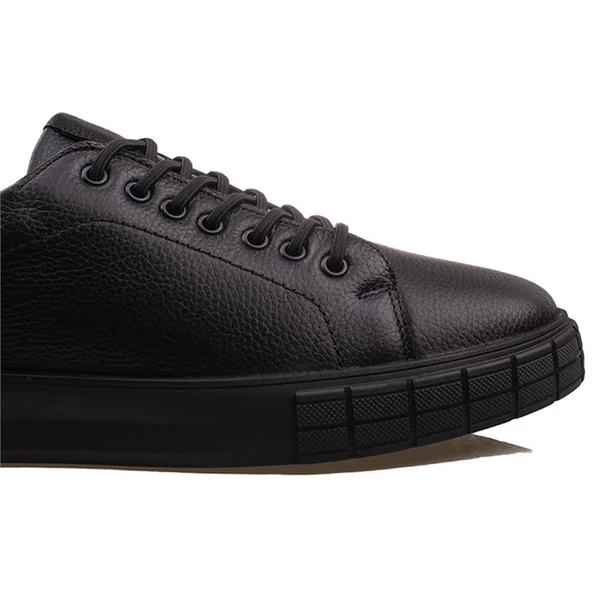 M2S Siyah Hakiki Deri Erkek Soft Casual Ayakkabı - 5