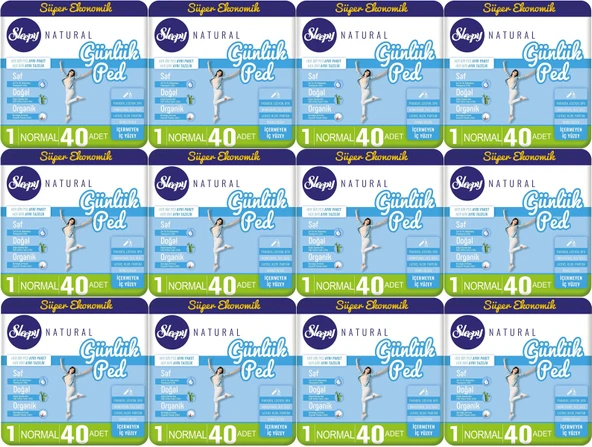 Sleepy Natural Günlük Ped Normal 480 Adet Süper Ekonomik Pk (12PK*40)