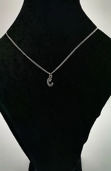 Gümüş Zincir Figürlü Lüks Kolye ürün görseli 1