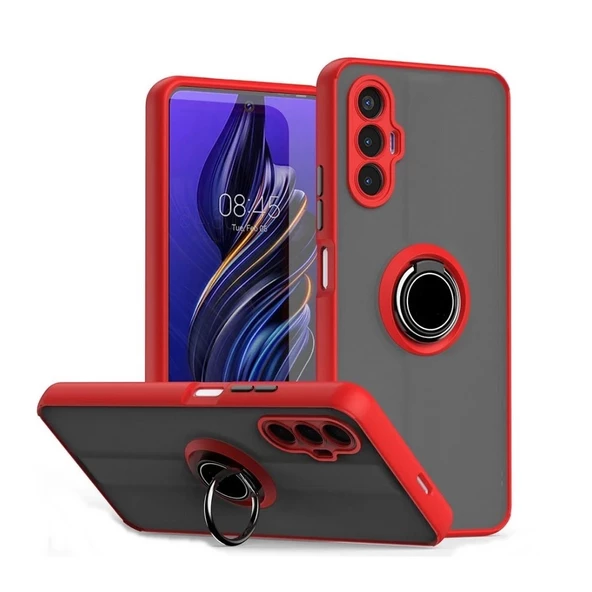 Gpack Tecno Pova 3 Kılıf Montreal Yüzüklü Mıknatıslı Kamera Korumalı Silikon - Resim 3