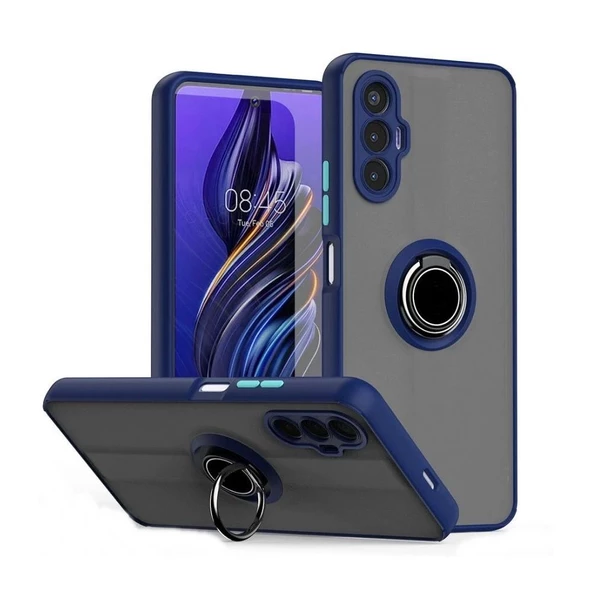 Gpack Tecno Pova 3 Kılıf Montreal Yüzüklü Mıknatıslı Kamera Korumalı Silikon - Resim 2