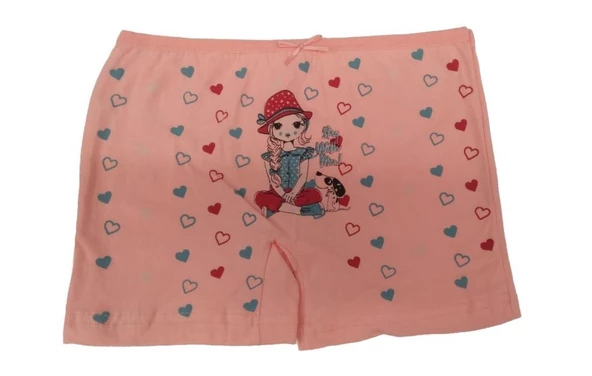 12 li Paket Sedef Yıldız Kız Çocuk Desenli Şort Boxer 1045