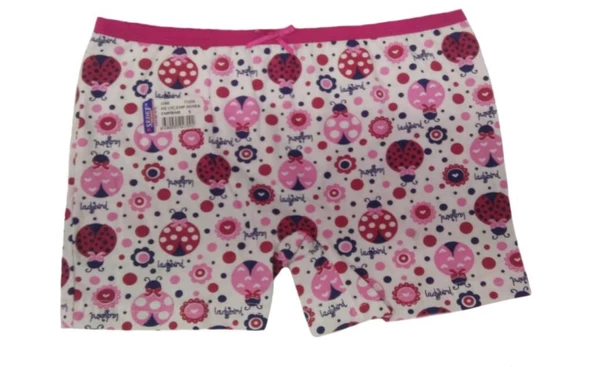 12 li Paket Sedef Yıldız Kız Çocuk Desenli Şort Boxer 1045 - 3