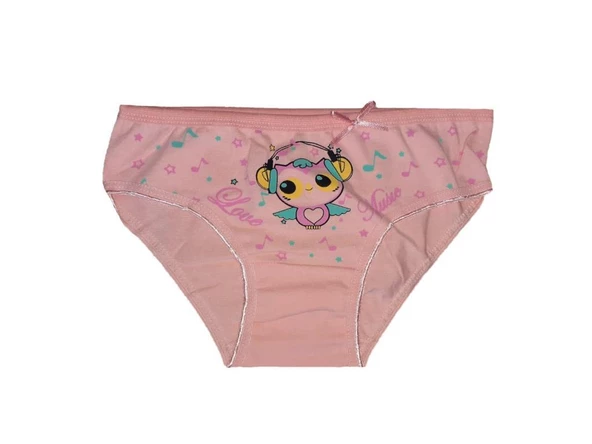 12 Adet Sedef Yıldız Kız Çocuk İnce Lastik Likralı Bikini Külot 1083 - 5