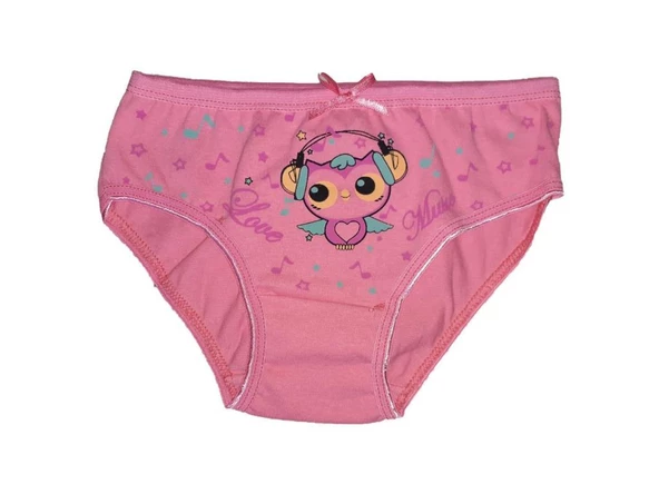 12 Adet Sedef Yıldız Kız Çocuk İnce Lastik Likralı Bikini Külot 1083 - 2