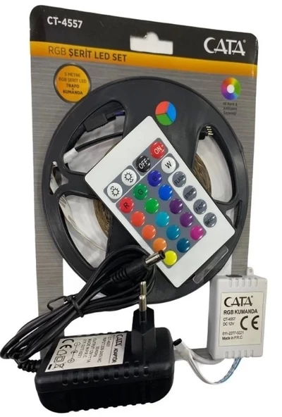 CATA CT-4557 Rgb Şerit Led Seti (5 Metre Rgb Led+Trafo+Rgb Kumanda)