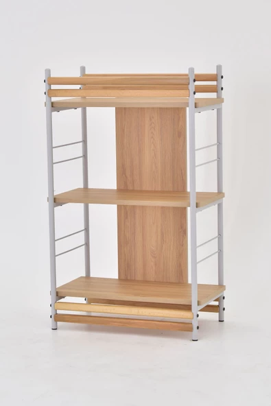 Vilinze Rafito Metal & Ahşap Bohem 3 Raflı Mdf Çok Amaçlı Kitaplık - 30*100 Cm - 3