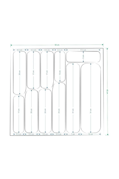 Vilinze Çekmece Içi Kaşıklık Gri - 50X40 Cm - 3