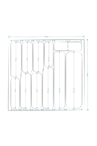 Vilinze Çekmece Içi Kaşıklık Gri - 46X45 Cm - 5