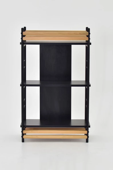 Vilinze Rafito Metal & Ahşap Bohem 3 Raflı Mdf Çok Amaçlı Kitaplık - 30*100 Cm - 4